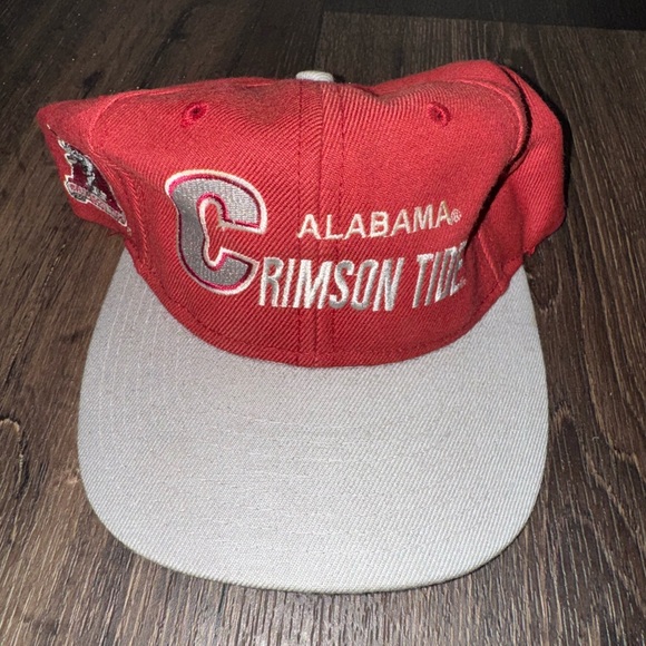 Vintage Alabama Crimson Tide Script Snapback Hat NCAA Falcon Headwear RARE - Picture 1 of 6